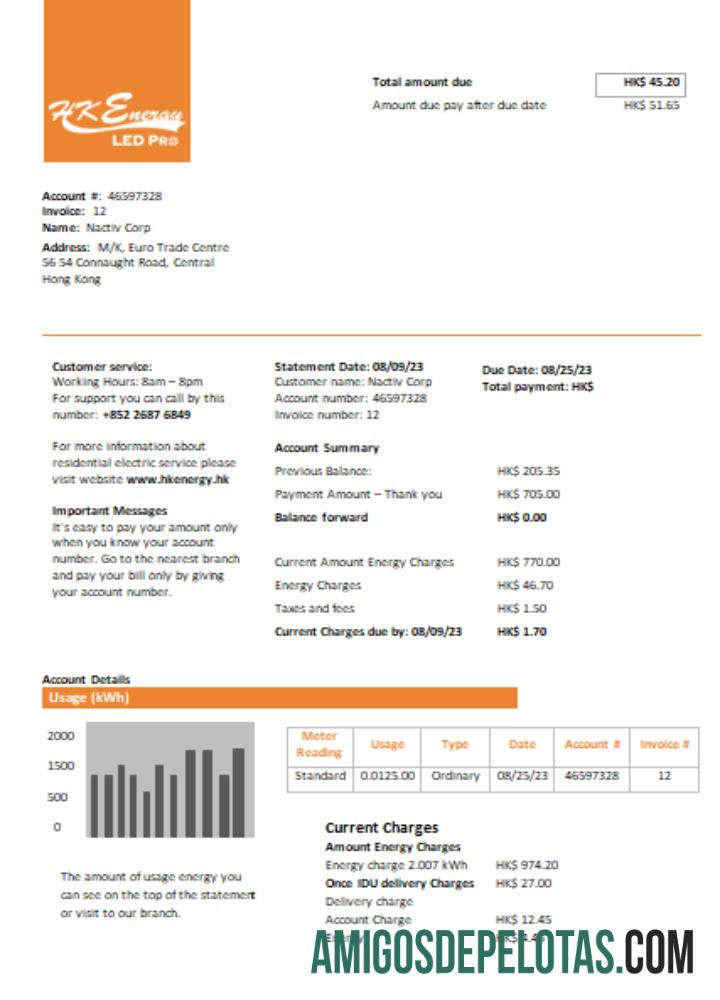 Projeto de lei de serviços públicos da Hong Kong Energy Ltd, SCR modelo